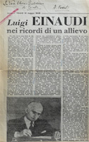 Luigi Einaudi nei ricordi di un allievo